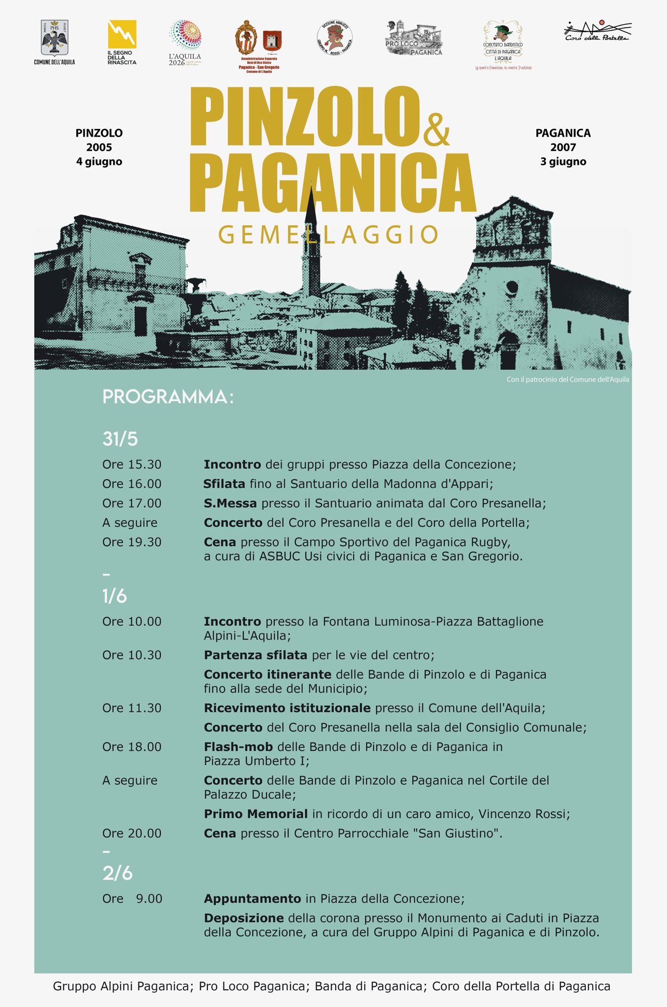 GEMELLAGGIO CON COMUNE AQUILA/PAGANICA