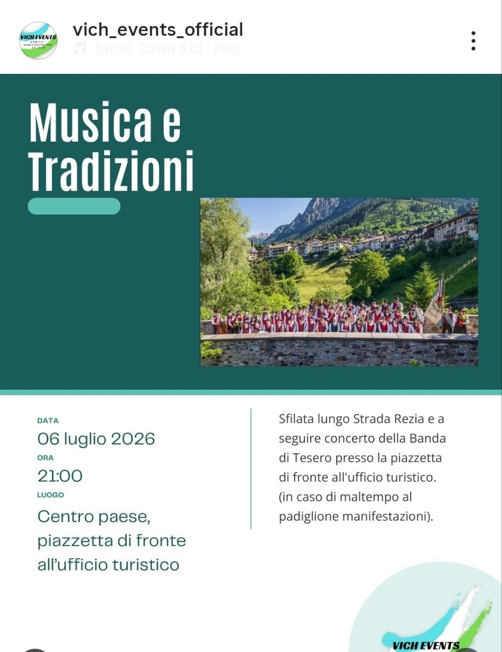 SFILATA E CONCERTO della Banda Sociale di Tesero